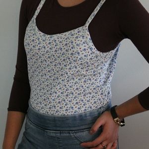 Land's End Blue floral tank top